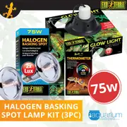 Exo Terra Halogen Basking Spot Lamp Kit 75W (3pc)