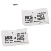 2 pack Card Adapter Micro SD TF Flash Card to Memory Stick MS Pro Duo for PSP
