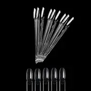 Pack of 9 Nail Art Tips Ring Stick, Transparent Colour Card Plates Nail Polish Display Ring Sticks, Nail Salon Exercises Display Nail Tips