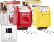 LEGILINER Set of 2 Tri-Lined Dashed Handwriting Teacher Stamps – 3/4" Red & 1/2" Yellow with Free Ink Refill. Classroom, Homework & Home Use. Refillable Ink Writing Practice Roller Stamp Set.