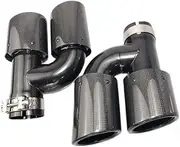Car Stainless Steel H-Shaped Bevel Exhaust Pipe Tail Throat Nozzle Compatible for Audi A5/A6L/A7/TT/S6/S5 2 Piece(51MM in 101MM Out)