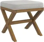 Somerset Backless Wood Vanity Stool for Makeup Room or Bathroom, Dark Driftwood