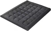 5CM Luxury Mattress Topper - Transform Your Bed into a 5-Star Pillowtop Mattress Dust Mite Resistant, Black Queen Size(153 * 203cm)
