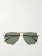 [CELINE Eyewear] CELINE Eyewear - Oversized Aviator-style Gold-tone Sunglasses - One size One size Gold