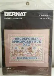 BABY SAMPLER Counted Cross Stitch Kit - ALPHABEARS - Bernat H04143 NEW