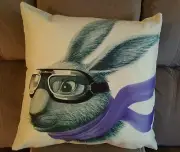 Biker Rabbit Pillow Cushion incl. Insert & Cover/Case