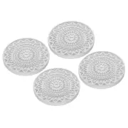 4Pcs 4 Inch Absorbent Diatomaceous Coaster for Indoor, Light Grey