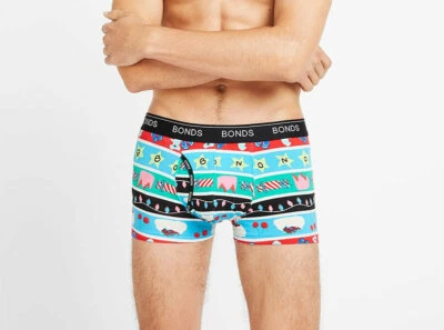 Bonds Mens MX3NT DW1 Holiday Sweater Print GuyFront Trunk Brief Size L New