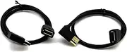 LOKEKE 2PCS Vese 8K DisplayPort 1.4 Cables, Gold Plated 8K@60Hz 4K@120Hz DisplayPort to DP Female to Male with 90 Degree Left and Right Angled Cable Cord Wire for HDR 3D Devices (0.6, M to F)