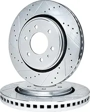 R1 Concepts Front Brake Rotor Kit |Brake Rotors| Brake Disc |Drilled and Slotted WGPN1-47040