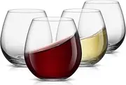 [JoyJolt] Spirits Stemless Wine Glasses for Red or White Wine (Set of 4)-15-Ounces