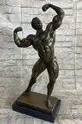 Hand Made Muscular Male Art FIGURINE Bronzed STATUE Man NEW Deco