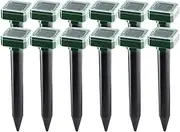 Ysyaxsyt 12 Packs Outdoor Solar Ultrasonic Vibration Repeller Snake Repeller Mole Electronic Snake Repeller for Garden Farm