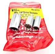 Sockets SAE - 8 point - 1/4" Drive - 3 Piece set T&E Tools 92103 1/4" 5/16" 3/8