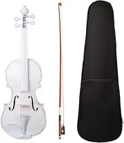 Full Size 4/4 Acoustic Violin with Bow Bridge for Adults Students Beginners White One Size