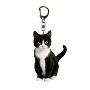 Acrylic Cat Key Chains Kitten Car Rearview Mirror Pendant Car Purse Bag clear