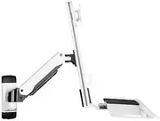 Adjustable Arm Desk Mount White Single Arm Single Screen with Engineered Tray Wall Mount Monitor Stand for 15-27 Inch Screens Monitor Arm Desk Mount