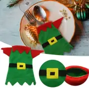 Christmas Mini Fork Cutlery Bag Tableware Kitchen Decoration Table Decor Set