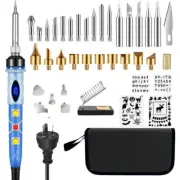 Wood Burning Kit Adjustable Temp Pyrography Pen Carving Soldering Irons Kit 80W