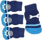 DRESSOOS 2 Pairs Adorable Pet Socks for Dogs Breathable Cotton Paw Protectors with Slip Design Comfortable Wear Resistant Fit for Poodles Other Breeds S