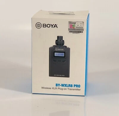 BOYA BY-WXLR8 PRO XLR Plug-On Wireless Audio Transmitter LCD Display XLR Connect