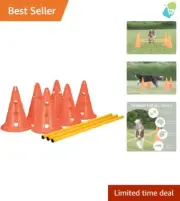 Dog Agility Hurdle Set - Height Adjustable for Beginner to Advanced Training