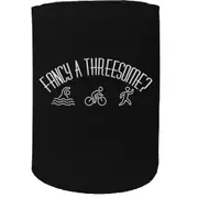 Alcohol Stubby Holder - Fancy A Threesome - Funny Novelty Birthday Gift Joke Beer Can Bottle