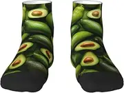[YANYU] Avocado Pattern Print Workout Everyday Socks For Men And Women All Seasons Comfortable Adult Socks