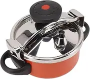 [Grcfumo] 2 Liter Stainless Steel Mini Pressure Cooker, Double Bottom Pressure Pot, Inner Lid Induction Cooker for Gas Stoves Induction Stoves