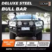OCAM Deluxe Steel Bull Bar For Toyota Hilux N80 10/2018-Current & OCAM 9.5k Win