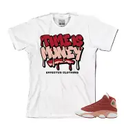 Tee to match Air Jordan Retro 13 Dune Red Sneakers. Time Tee