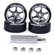 4Pcs 22mm 1/28 Rc Car Drift Wheel Hub with Rc Car Drift Tires for 1/28 Mini-Q