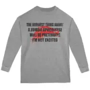 Hardest Thing About Zombie Apocalypse Youth Long Sleeve T Shirt