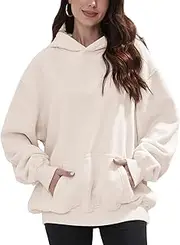 [FAIABLE] Womens Oversized Hoodie Couples Heavyweight Hoodies Fuzzy Knit Chunky sweater women 2024 Fall Pullover Sweaters Top