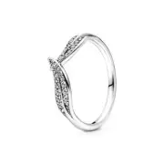 Pandora 199533C01-50 Sparkling Leaves Ring - Sterling Silver, Size 50