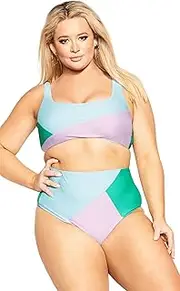 [City Chic] CCX Women's Plus Size Top- Lulu Underwire Splice Bikini