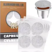CAPMESSO Espresso Foils -Coffee Pod Seal Lids to Reusable Nespresso Silver