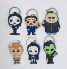 6pc Addams Family Keychains Morticia Gomez Wednesday Pugsly Lurch Fester Funko