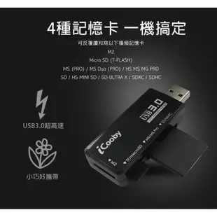 iCooby R202 記憶卡讀卡機 3槽 USB3.0 SD卡 白色