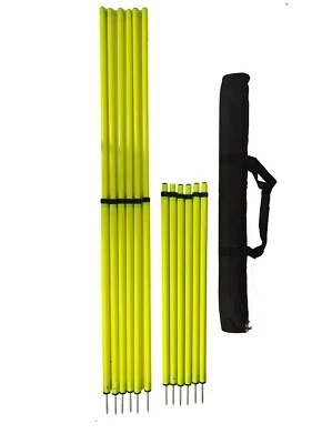 Football Training Poles Set of 12x 5.5ft Pole Agility Speed Training Outdoor Set