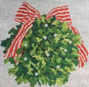 Needlepoint Handpainted Suzie Vallerie Mistletoe Salty Stitcher 7x7