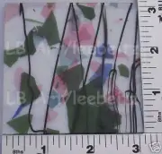 3"x 3" SPRING FRACTURES WITH BLACK STREAMERS ON CLEAR BULLSEYE 3mm GLASS 90 COE