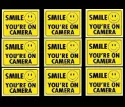 9 Yellow Security Cameras In Use Vinyl Window Stickers Video Warning Decal Signs
