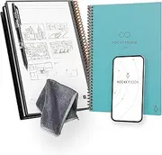 Rocketbook New Core Reusable Spiral Notebook, Executive Size 6x8.8, Teal - Dotted Pages, App-Connected, Erasable, Durable Cover, Ideal for School, Work, and Creative Projects