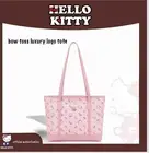 Sanrio Hello Kitty Ladies Monogram Tote Bag Pink Vegan Leather Shoulder Bag