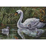 Gobelin Printed Tapestry Needlepoint Swan 30x40cm Canvas 1