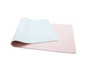 Leather Desk Pad Protector,Non-Slip Office Desk Mouse Pad, Waterproof ，Free bandage- 90 x 45cm - Pink+sky blue