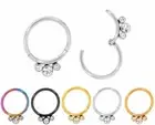 1 Pair 16G Stainless Steel Gem CZ Hinged Segment Hoop Huggie Sleeper Earrings