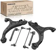 A-Premium 6Pcs Front Suspension Kit, Lower Control Arm with Ball Joint, Sway Bar Link, Tie Rod End Compatible with Hyundai Santa Fe 2007 2008 2009, Replaces# 545012B000, 545002B000