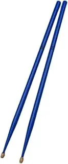 Hellery 2Pcs Drum Sticks Wooden Drumsticks Set Non Slip Lightweight Comfortable for Musical Instrument Acoustic Practice Training, 5A Blue